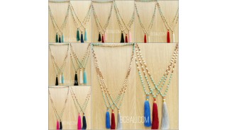 wholesale alot free shipping women tassels necklace bead stone rudraksha fashion